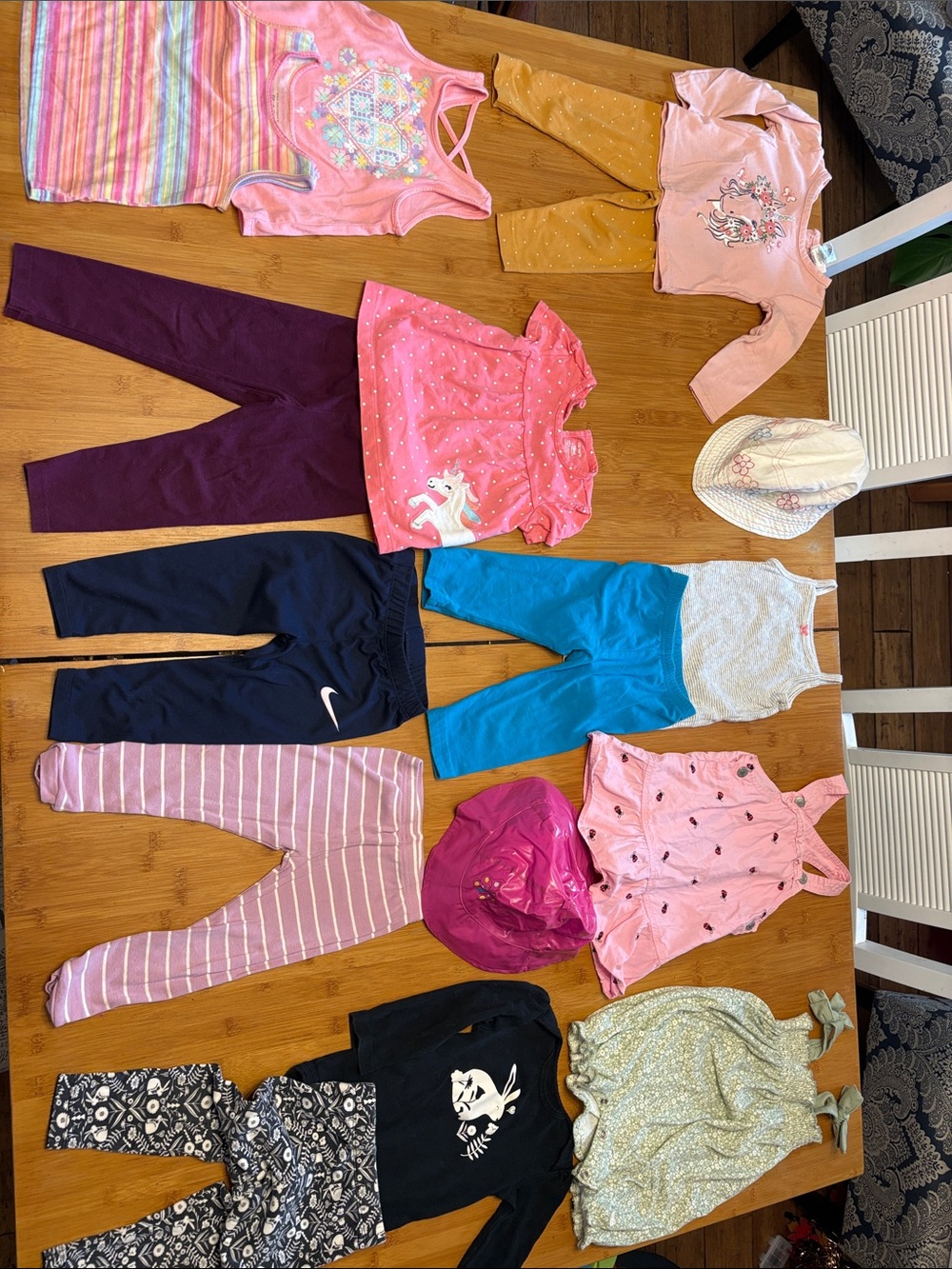 Toddler Girls Mixed Clothing Bundle- Pants, Outfits & Hats 18 Months